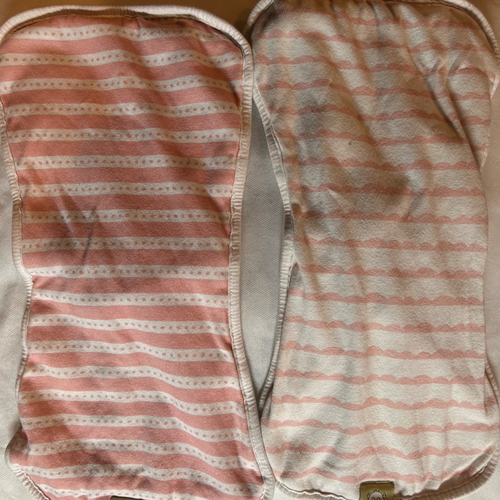 Charming Pink Striped Burp Cloths